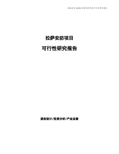 拉萨安防项目可行性研究报告