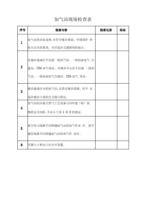 加气站检查表