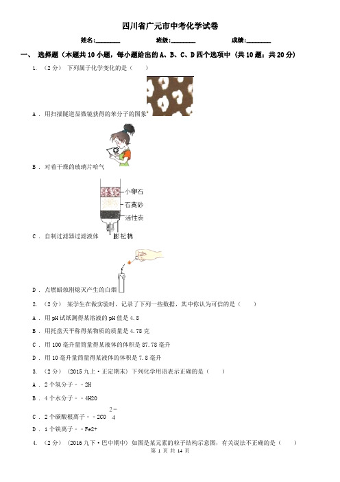 四川省广元市中考化学试卷