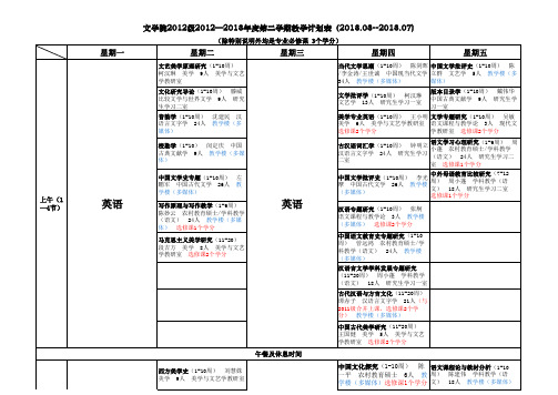 华南师范大学文学院2012级2012