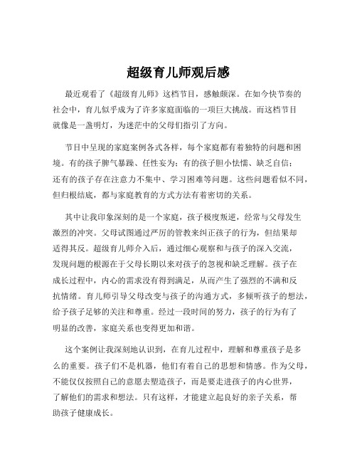 超级育儿师观后感