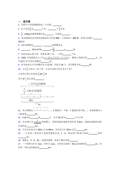 【精选试卷】北京第一零一中学小升初数学填空题专项练习测试卷(培优提高)