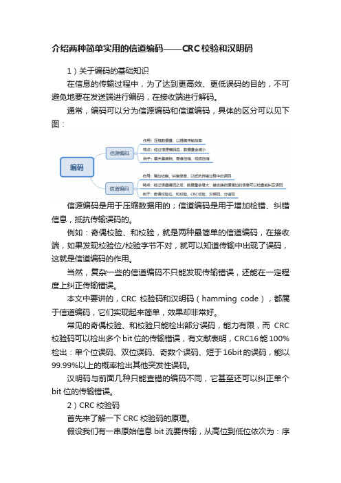 介绍两种简单实用的信道编码——CRC校验和汉明码