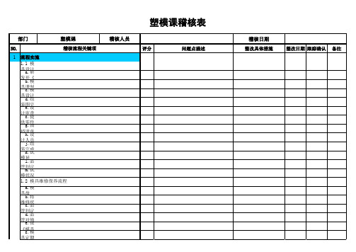 工厂塑模课流程稽核表