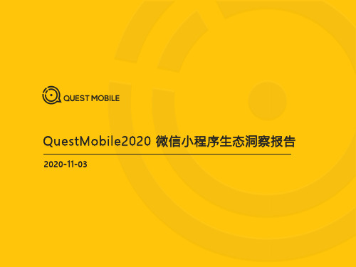 QuestMobile2020微信小程序生态洞察报告