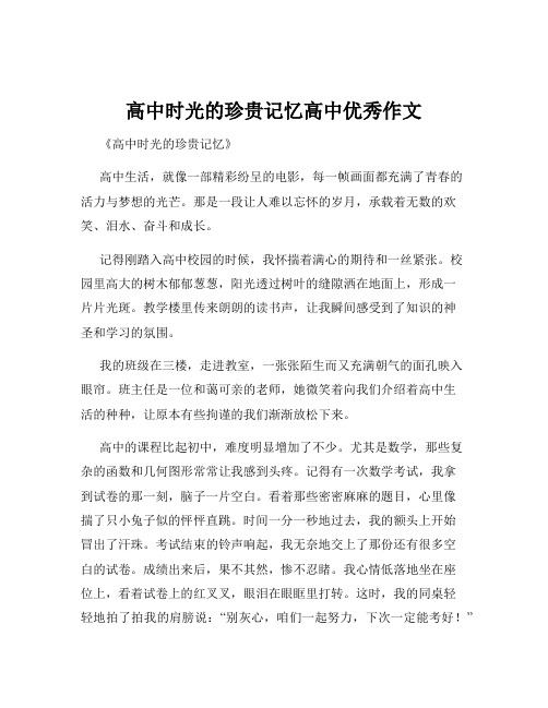 高中时光的珍贵记忆高中优秀作文