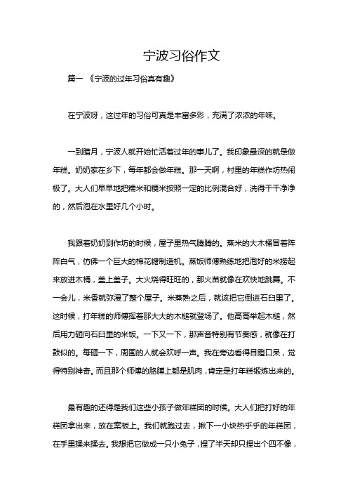 宁波习俗作文