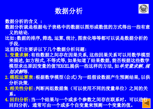 Excel (第二讲)单变量与规划求解、模拟运算表