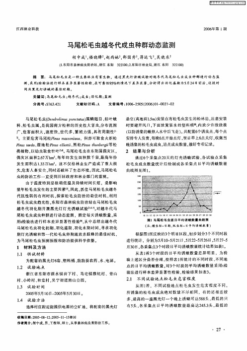 马尾松毛虫越冬代成虫种群动态监测