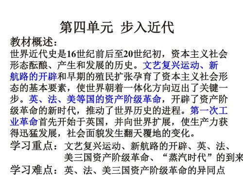 历史：第四单元《步入近代》复习课件(人教新课标九年级上册)