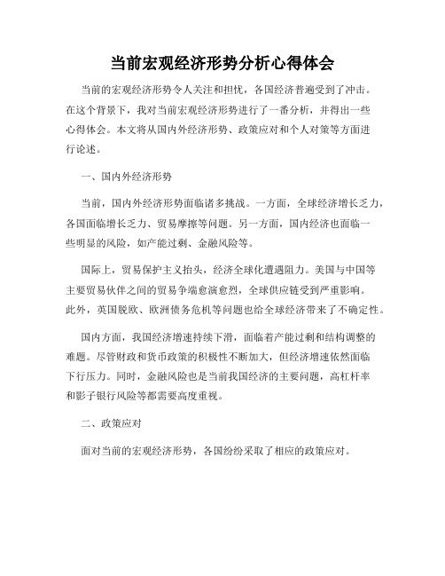 当前宏观经济形势分析心得体会