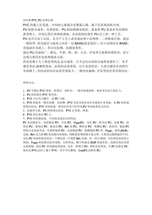 西皮和PVC, PU有和区别