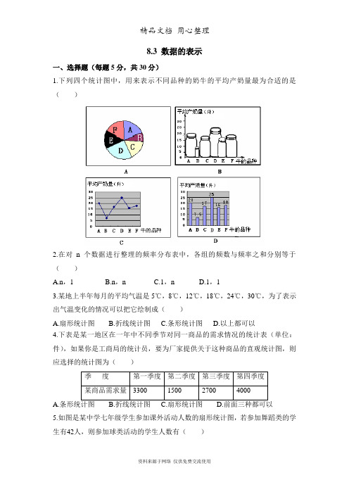 鲁教版小学数学六年级下册《数据的表示》同步练习