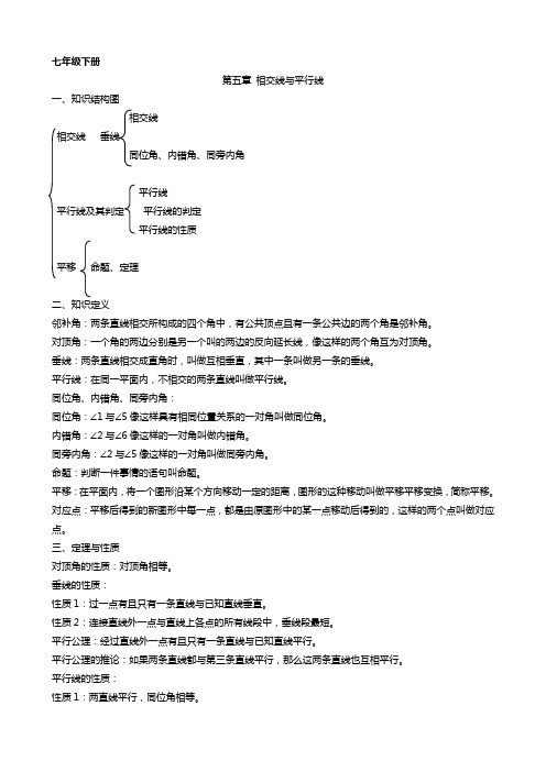 七年级下册数学知识点归纳