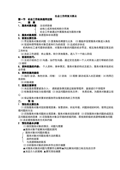 助理社会工作师复习要点