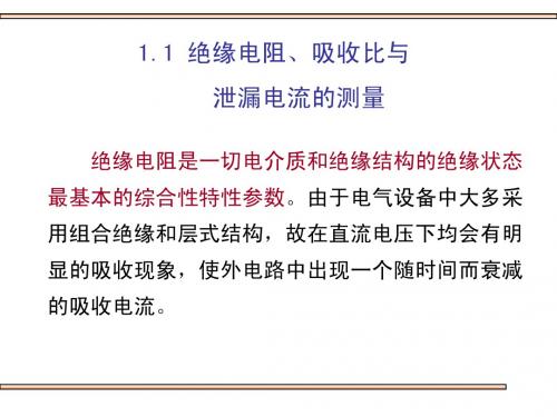 1.1绝缘电阻、吸收比与泄漏电流的测量