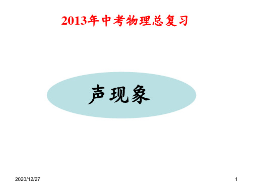 2013年中考物理总复习专题《声现象》 ppt课件