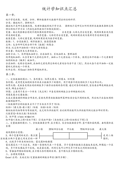 统计学知识点汇总