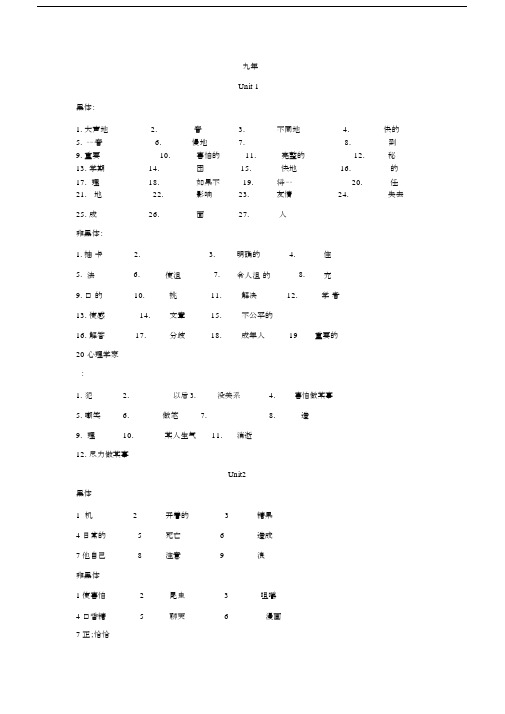 人教版本英语初中九年级的全一册所有单词优选整理填空.doc