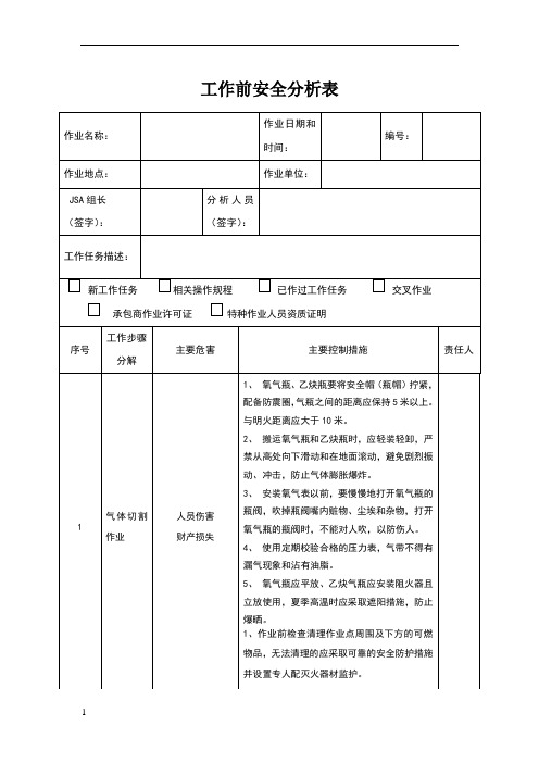 高处作业JSA