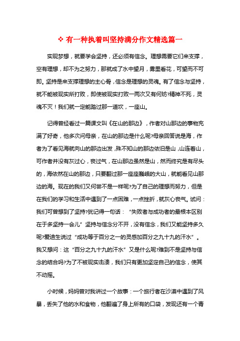 有一种执着叫坚持满分作文精选篇一