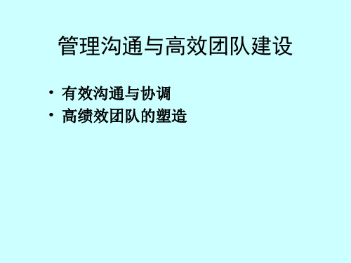 管理沟通与高效团队建设课件(PPT 166页)