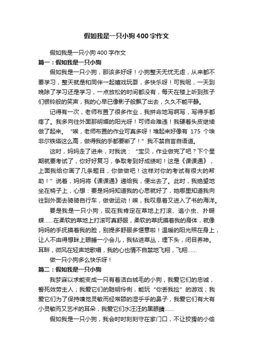 假如我是一只小狗400字作文