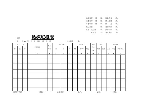 钻探班报表