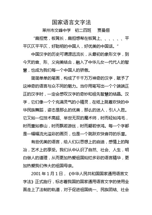 国家语言文字法