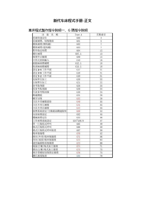 新代车床程式手册-正文