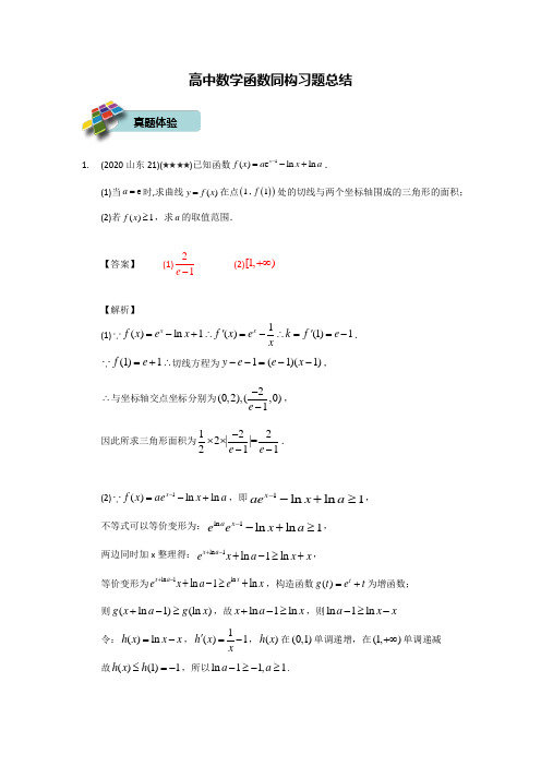 高中数学函数同构习题总结