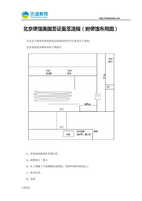 【天道原创】北京使馆美国签证面签流程(附使馆布局图)