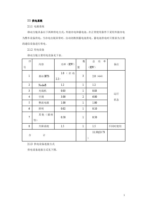 配电系统(移动方舱)设计方案