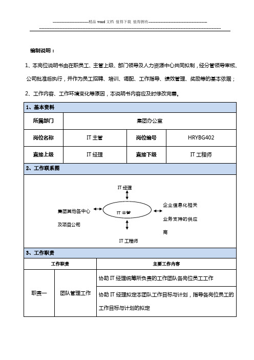 02-岗位说明书(IT主管)