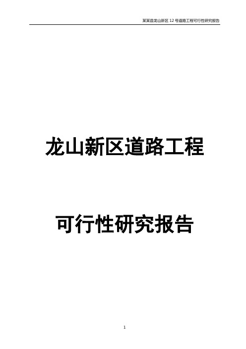 龙山新区道路工程可行性研究报告