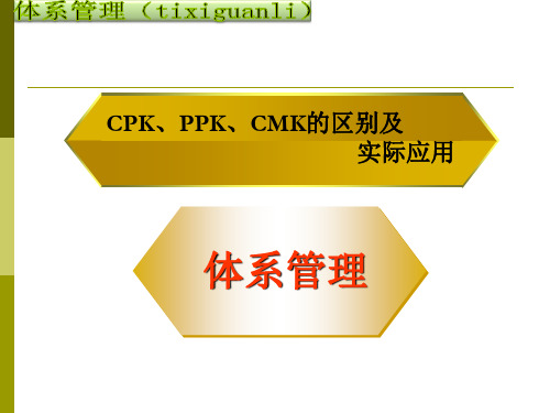 CPK、PPK、CMK的区别及实际应用