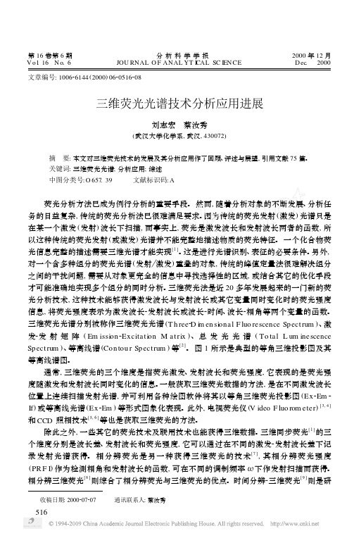 三维荧光光谱技术分析应用进展[1]