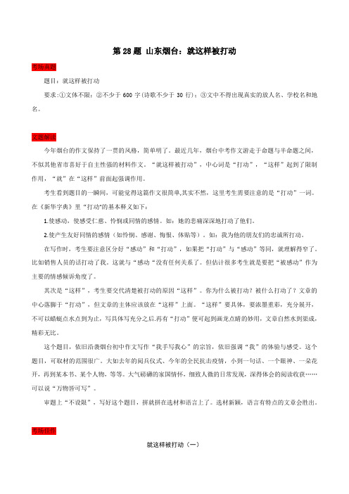 第28题 山东烟台:就这样被打动-全国中考作文精选30题题解+佳作评析