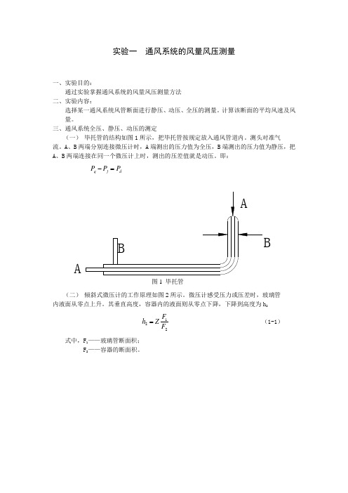 通风系统的风量风压测量