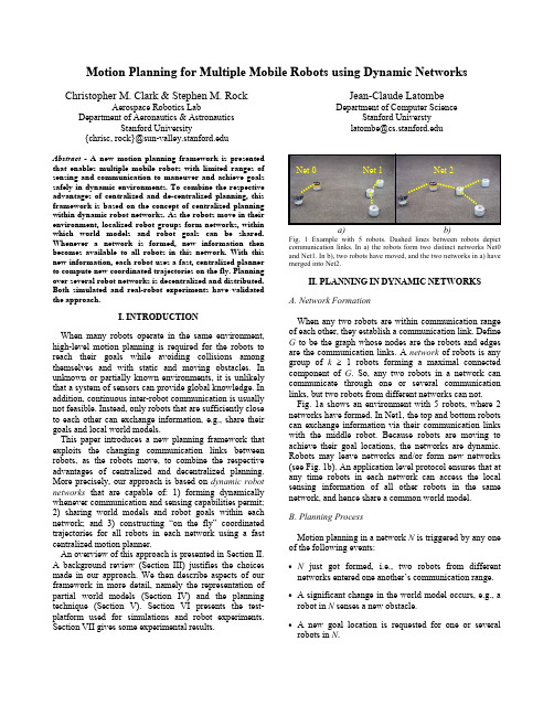 Motion planning for multiple mobile robots using dynamic networks