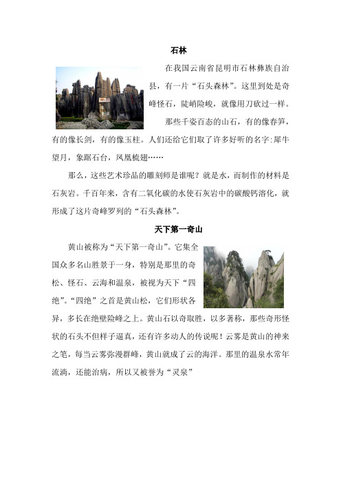 部编版小学语文二年级上册 9.黄山奇石(类文)