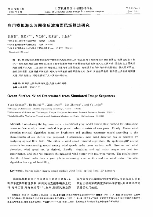应用模拟海杂波图像反演海面风场算法研究