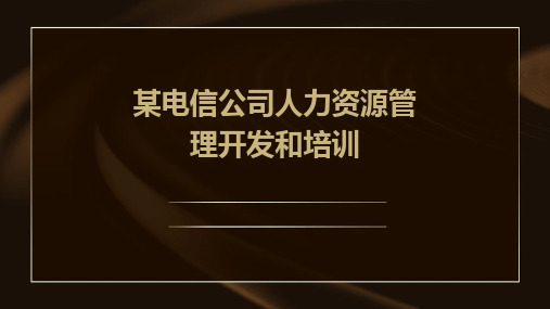 某电信公司人力资源管理开发和培训