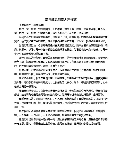 爱与感恩母爱无声作文