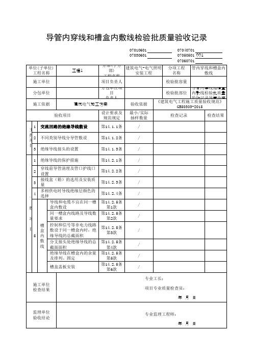 导管内穿线和槽盒内敷线检验批质量验收记录(最新版) (2)