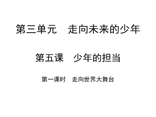 人教部编版九年级道德与法治下册教学走向世界大舞台课件