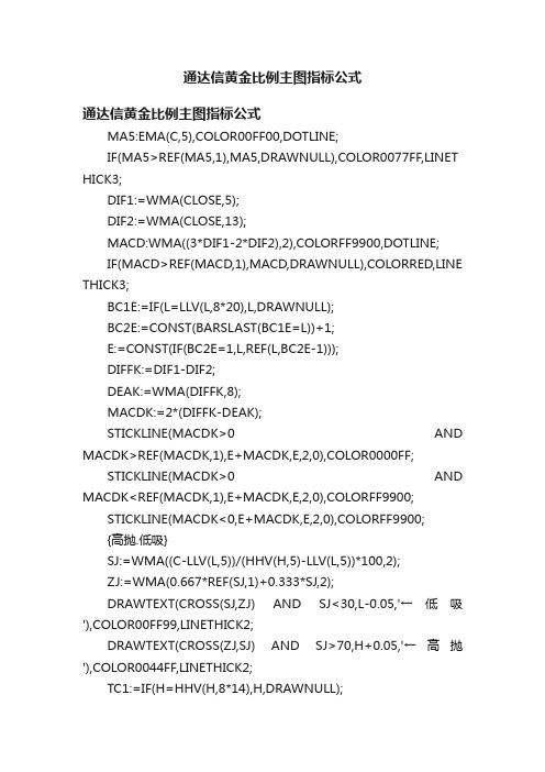 通达信黄金比例主图指标公式