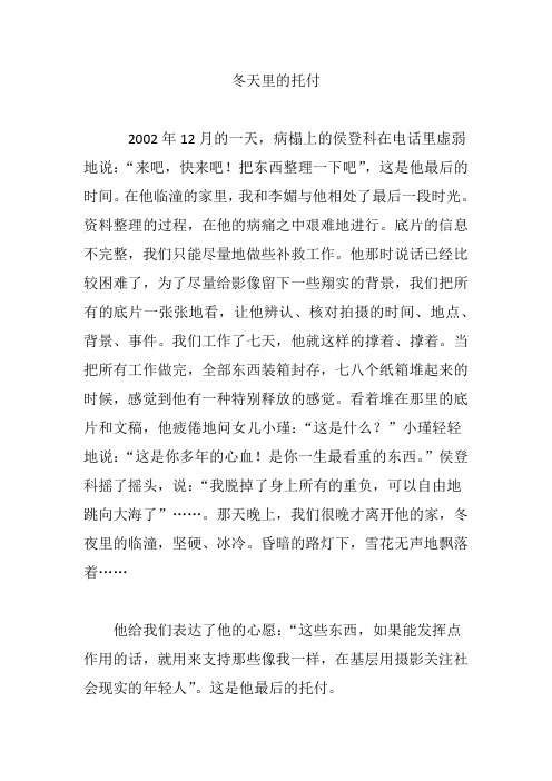 冬天里的托付