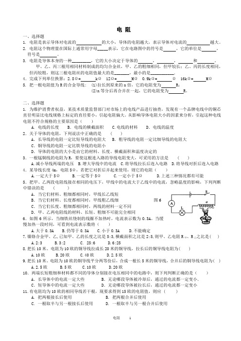 中考专项复习：电阻