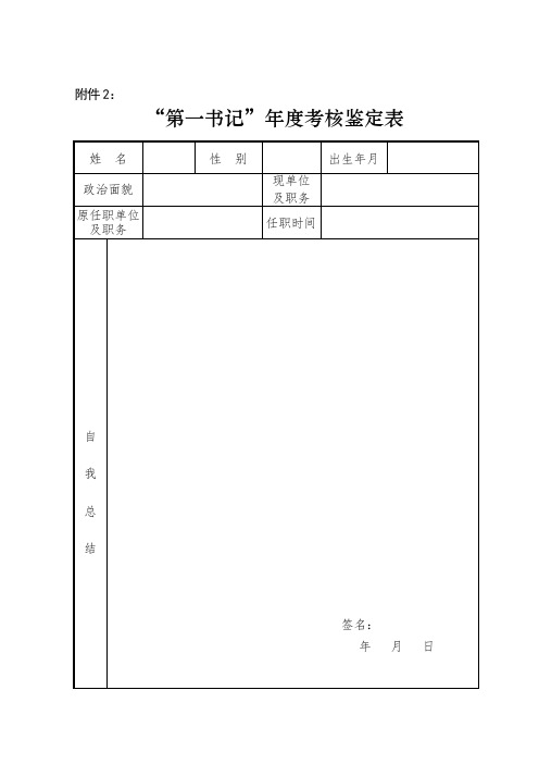 第一书记期满考核表